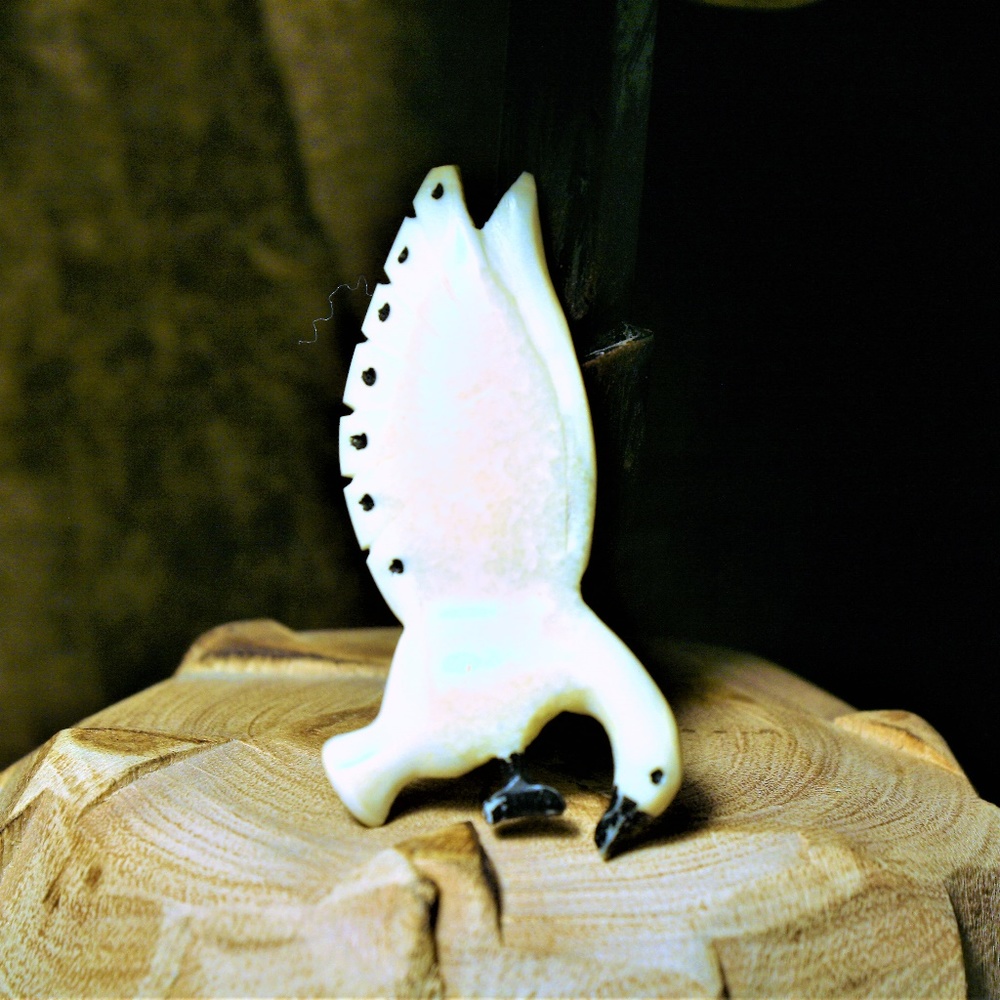 1972 Hand-Carved and Hand-Painted, Signed Brooch